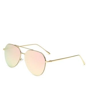 Stylish Rose Gold Aviator Sunglasses, Pink Mirror Driving Shades, NWOT